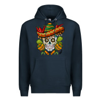 Navy sombrero skull Premium Hoodie - BarkalooDesign