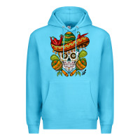Ocean Blue sombrero skull Premium Hoodie - BarkalooDesign