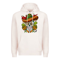 Pale Pink sombrero skull Premium Hoodie - BarkalooDesign