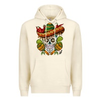 Sandshell sombrero skull Premium Hoodie - BarkalooDesign