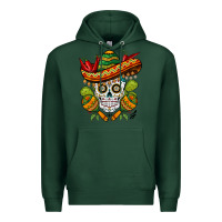 Sports Green sombrero skull Premium Hoodie - BarkalooDesign