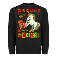 Black christmas magical unicorn Heavyweight Sweatshirt - FaDigitalArtStudio
