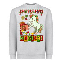 Heather Grey christmas magical unicorn Heavyweight Sweatshirt - FaDigitalArtStudio