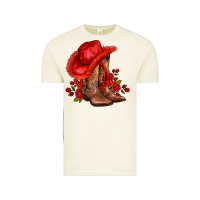Vintage Arctic valentines day cowboy boots red  and roses Vintage Tee - AdoDesignShop
