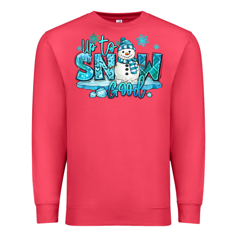 Up To Snow Good Winter Snowman Premium Sweatshirt by MaliasSmallBusiness | Teevron