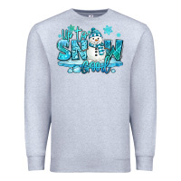 Heather Grey up to snow good winter snowman Premium Sweatshirt - MaliasSmallBusiness