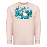Pale Pink up to snow good winter snowman Premium Sweatshirt - MaliasSmallBusiness