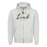 Dove Grey bee kind Zipper Hoodie - MaliasSmallBusiness