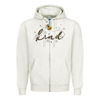 Oatmeal Heather bee kind Zipper Hoodie - MaliasSmallBusiness