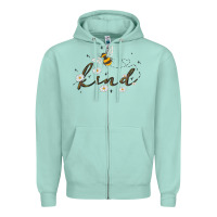 Seafoam bee kind Zipper Hoodie - MaliasSmallBusiness