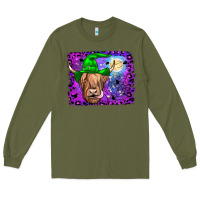 Army Green highland cow halloween Long Sleeve Tee - JahusDesignShop