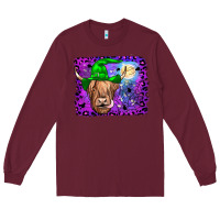 Burgundy highland cow halloween Long Sleeve Tee - JahusDesignShop