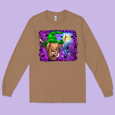 Highland Cow Halloween Long Sleeve Tee Designed By Jahusdesignshop