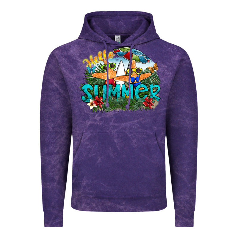 Hello Summer Vintage Hoodie by SublimationCraftShop | Teevron
