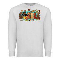 Dove Grey gobble with thanksgiving turkeys Premium Sweatshirt - MaliasSmallBusiness