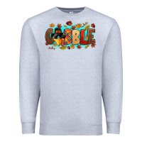 Heather Grey gobble with thanksgiving turkeys Premium Sweatshirt - MaliasSmallBusiness