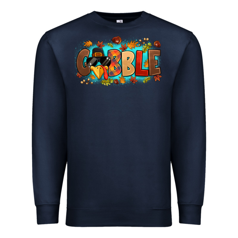 Gobble With Thanksgiving Turkeys Premium Sweatshirt by MaliasSmallBusiness | Teevron