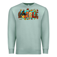 Seafoam gobble with thanksgiving turkeys Premium Sweatshirt - MaliasSmallBusiness