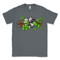Charcoal Heather Western Cowhide Leopard Glitter Shamrocks Classic Tee - Jasminsmagicworld