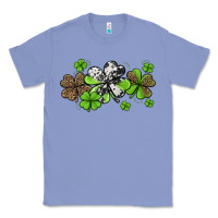 Colony Blue Western Cowhide Leopard Glitter Shamrocks Classic Tee - Jasminsmagicworld