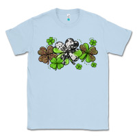 Dusty Blue Western Cowhide Leopard Glitter Shamrocks Classic Tee - Jasminsmagicworld