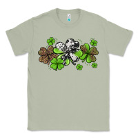 Matcha Western Cowhide Leopard Glitter Shamrocks Classic Tee - Jasminsmagicworld