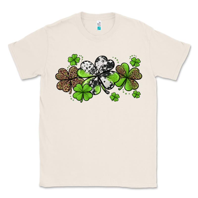 Western Cowhide Leopard Glitter Shamrocks Classic Tee by Jasminsmagicworld | Teevron