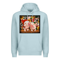 Blue Mist Christmas pigs tumbler Premium Hoodie - Jasminsmagicworld