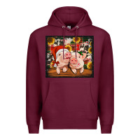 Burgundy Christmas pigs tumbler Premium Hoodie - Jasminsmagicworld