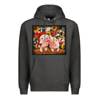 Charcoal Heather Christmas pigs tumbler Premium Hoodie - Jasminsmagicworld