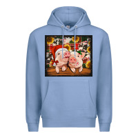 Colony Blue Christmas pigs tumbler Premium Hoodie - Jasminsmagicworld