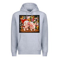 Heather Grey Christmas pigs tumbler Premium Hoodie - Jasminsmagicworld