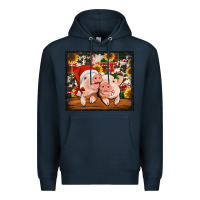 Navy Christmas pigs tumbler Premium Hoodie - Jasminsmagicworld