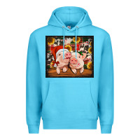 Ocean Blue Christmas pigs tumbler Premium Hoodie - Jasminsmagicworld