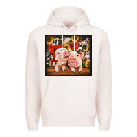 Pale Pink Christmas pigs tumbler Premium Hoodie - Jasminsmagicworld