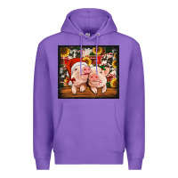 Purple Christmas pigs tumbler Premium Hoodie - Jasminsmagicworld