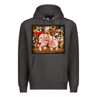 Smoke Christmas pigs tumbler Premium Hoodie - Jasminsmagicworld