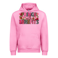 Fuchsia Pink Fringe with benefits Valentine's Day Urban Hoodie - HowdyJamesFarm