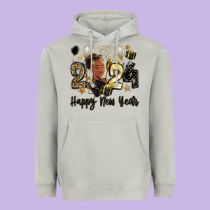 2024 Happy New Year Black Woman Heavyweight Hoodie Designed By Maliassmallbusiness