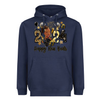 Navy 2024 happy new year black woman Heavyweight Hoodie - MaliasSmallBusiness
