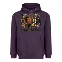 Plum 2024 happy new year black woman Heavyweight Hoodie - MaliasSmallBusiness