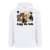 White 2024 happy new year black woman Heavyweight Hoodie - MaliasSmallBusiness