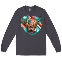 Smoke highland cow serape Long Sleeve Tee - JahusDesignShop