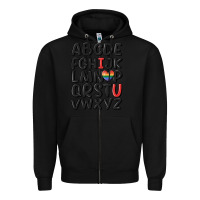 Black pride alphabet Zipper Hoodie - MaliasSmallBusiness