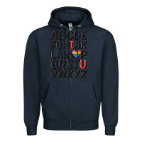 Navy pride alphabet Zipper Hoodie - MaliasSmallBusiness