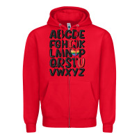 Red pride alphabet Zipper Hoodie - MaliasSmallBusiness
