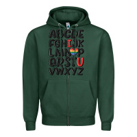 Sports Green pride alphabet Zipper Hoodie - MaliasSmallBusiness
