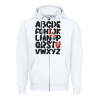 White pride alphabet Zipper Hoodie - MaliasSmallBusiness