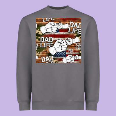 Dad Life Fist Bump Seamless Pattern Heavyweight Sweatshirt Designed By Hra Design Shop
