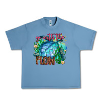 Pebble Blue go with the flow Urban Heavy Tee - AdoDesignShop